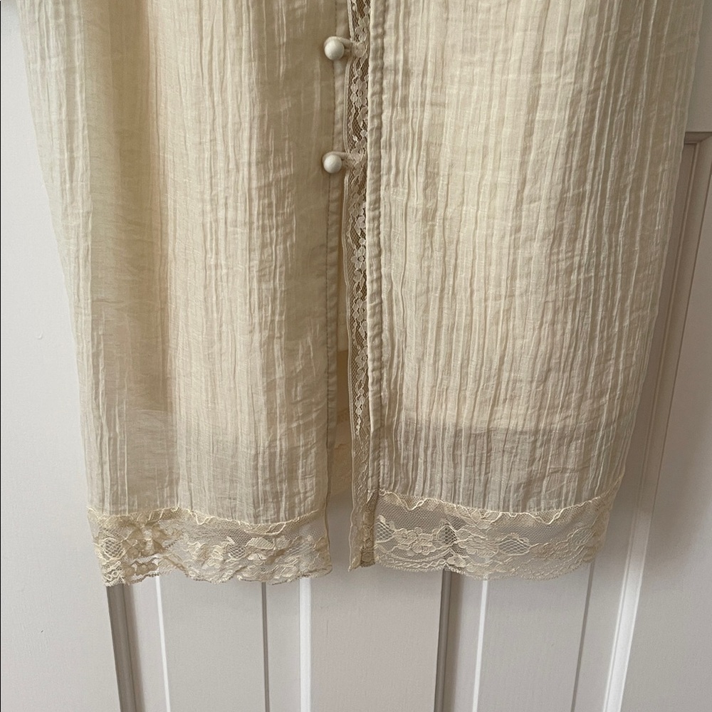 Lulu's Lace Cream Button Down Midi Dress - Picture 3 of 5